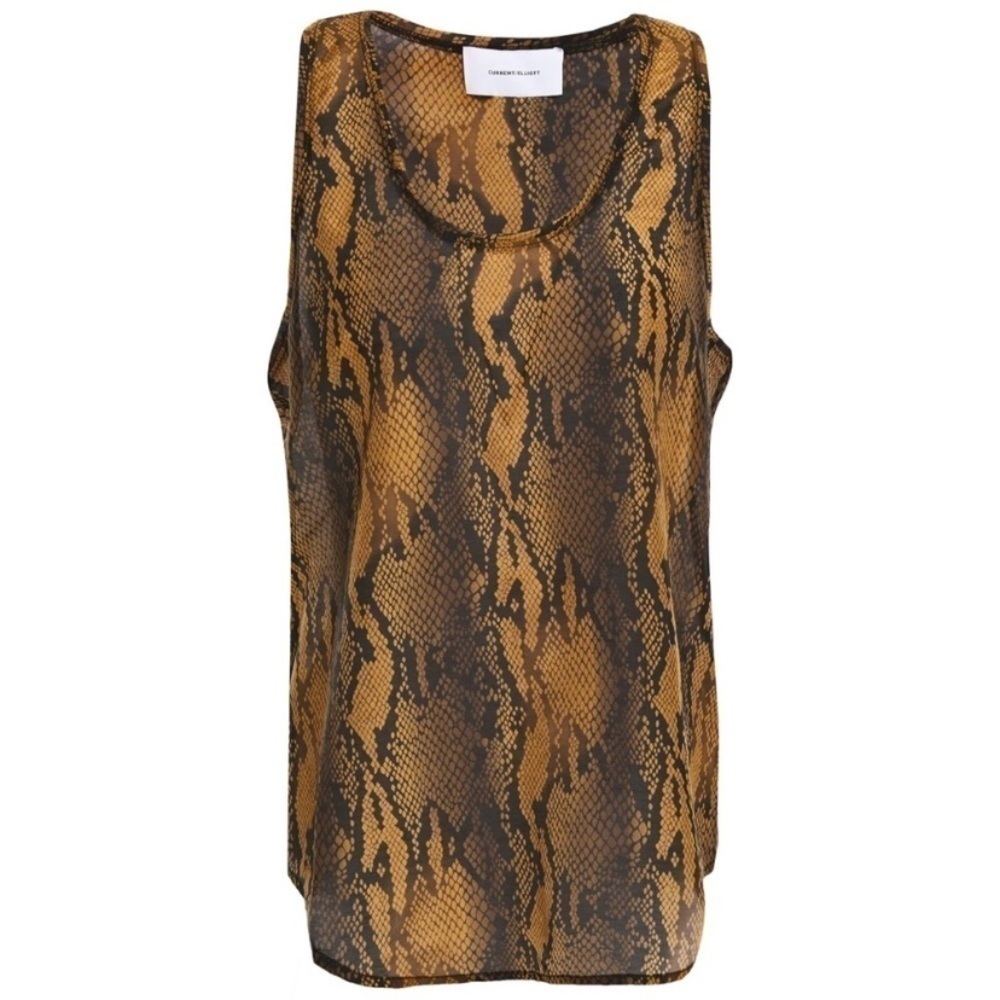 CURRENT/ELLIOTT • Bermuda tank Snake print Cotton Silk Blend